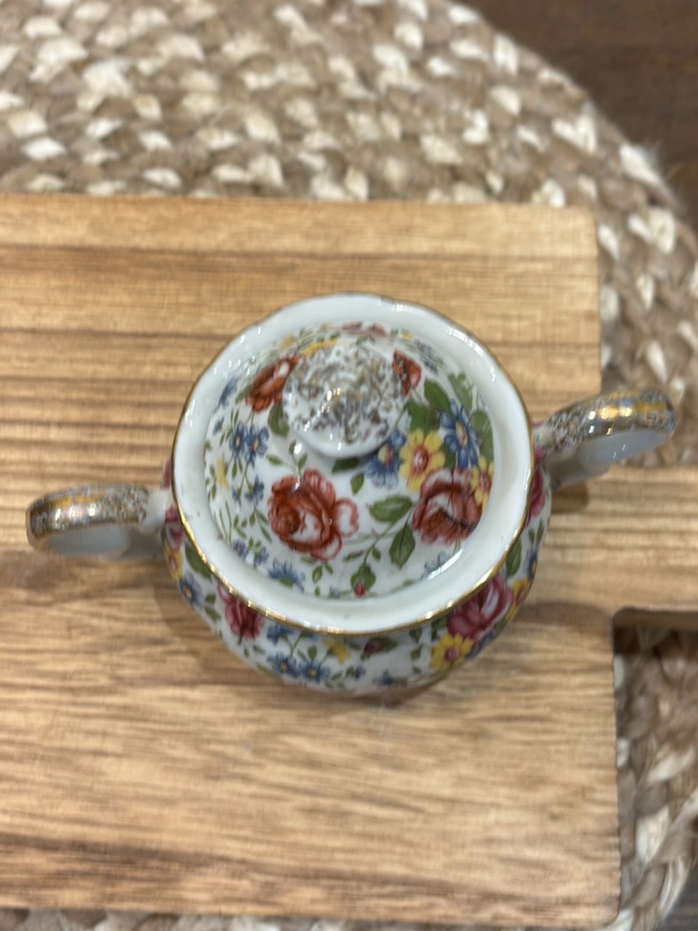Vintage Chintz Ware Creamer And Sugar Set - Picture 3 of 5